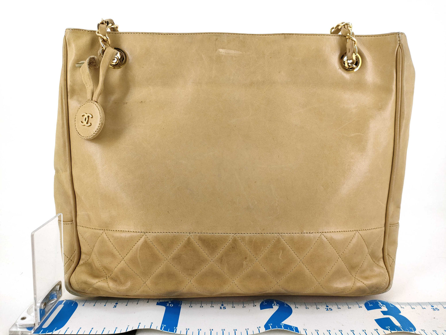 CHANEL Lambskin Matelasse Chain Tote Bag