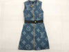 LOUIS VUITTON Giant Monogram Denim Dress, Size 34