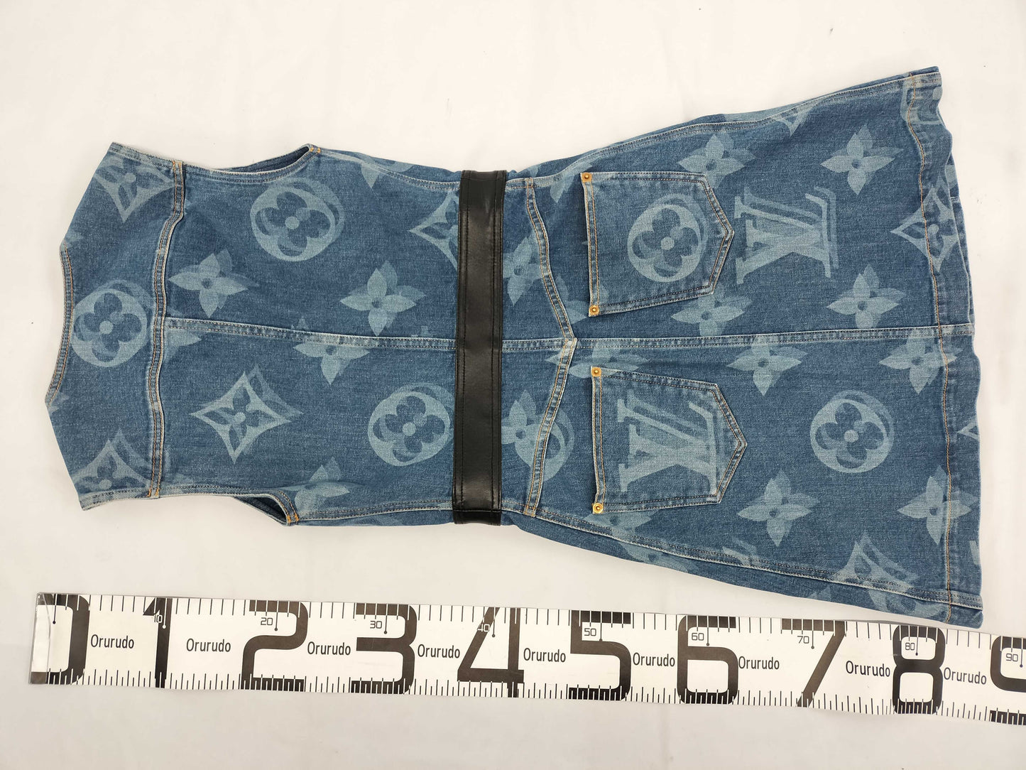 LOUIS VUITTON Giant Monogram Denim Dress, Size 34
