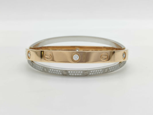 Cartier New Love Breath #16 Diamond PG/WG Au750 43.5g Bracelet Bangle