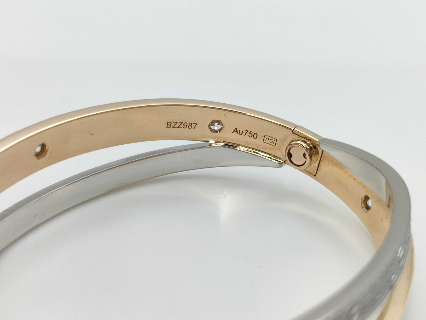 Cartier New Love Breath #16 Diamond PG/WG Au750 43.5g Bracelet Bangle
