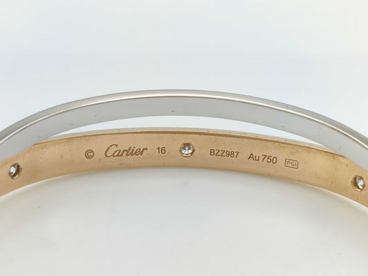 Cartier New Love Breath #16 Diamond PG/WG Au750 43.5g Bracelet Bangle
