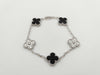 Van Cleef&Arpels Vintage Alhambra 5P Onyx Diamond WG Au750 12.7g Bracelet Bangle