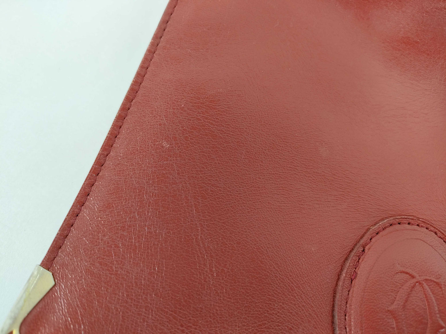 Cartier Must Line Leather Shoulder Bag Bordeaux