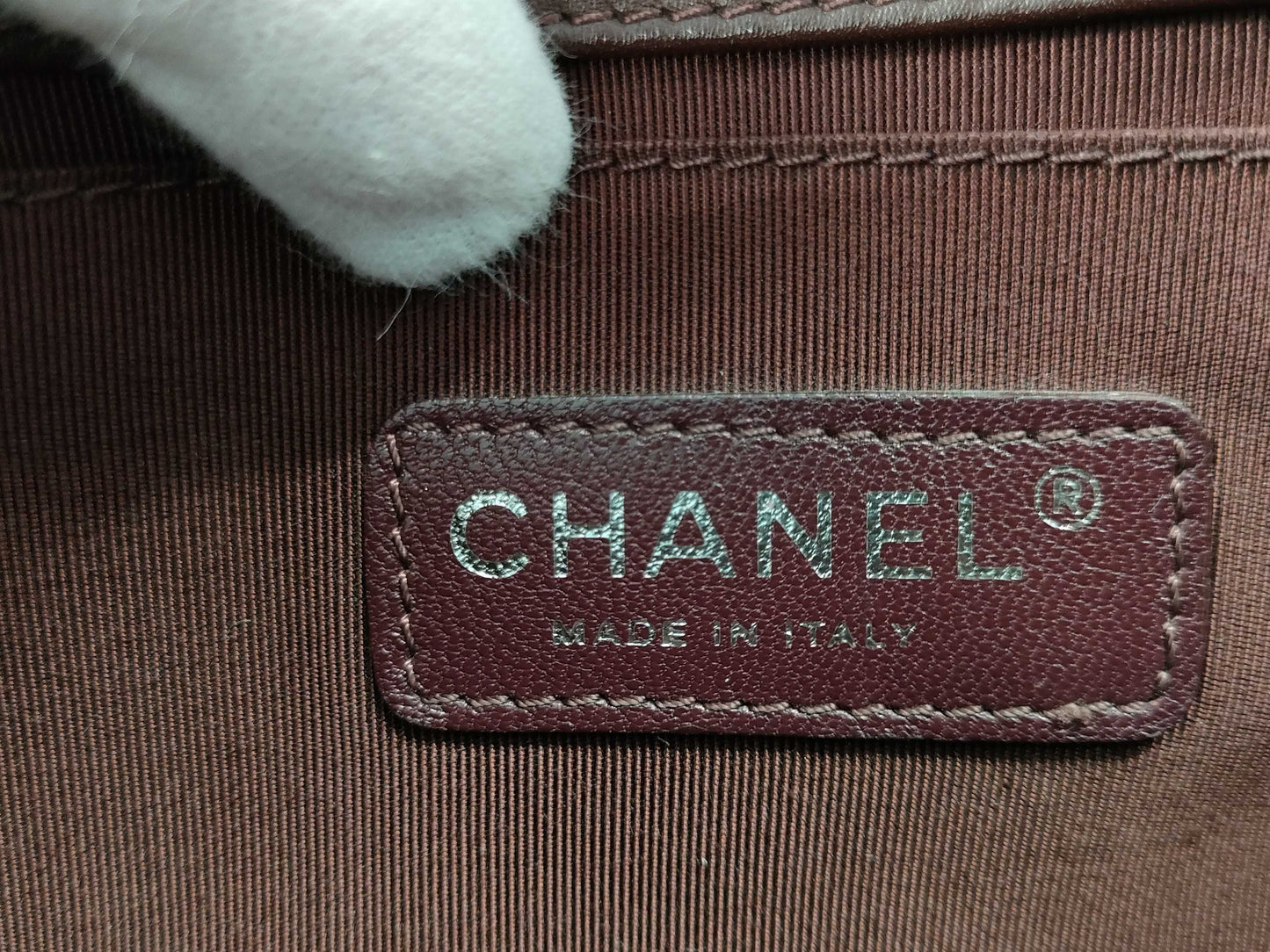 CHANEL Boy Chanel Mini Chain Shoulder Bag in Lamb Bordeaux