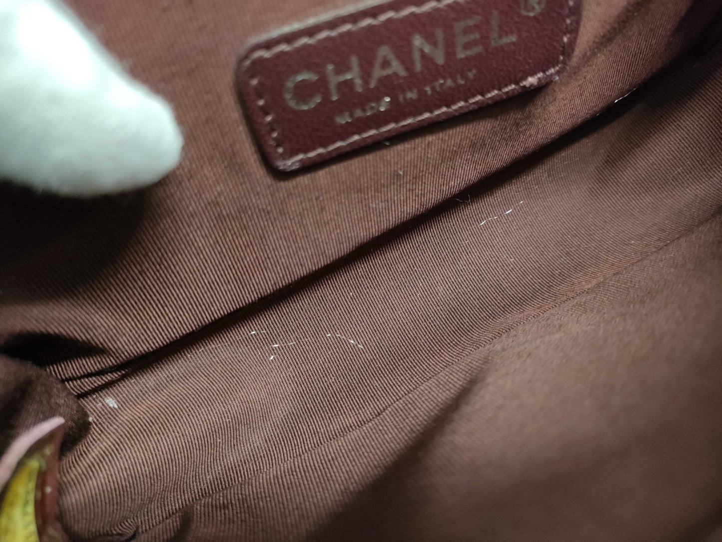 CHANEL Boy Chanel Mini Chain Shoulder Bag in Lamb Bordeaux