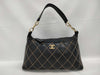 CHANEL One-Shoulder Bag Wild Stitch Calfskin Black