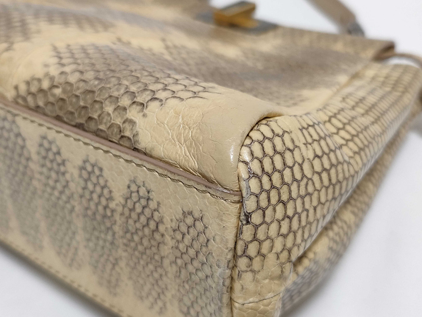 FENDI Mini Peekaboo Python 2-Way Handbag