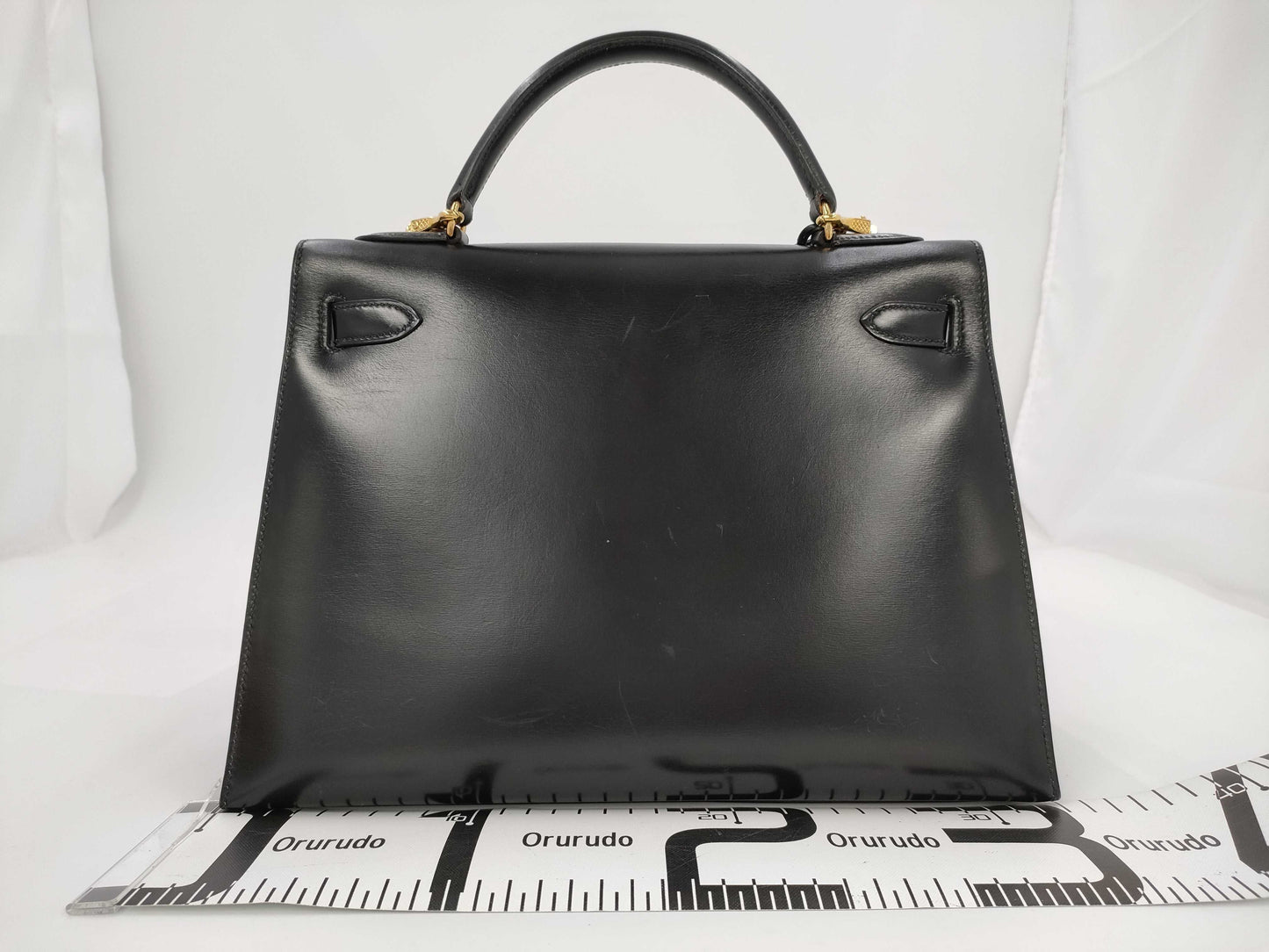 HERMES Kelly 32 Box Calf Black Handbag