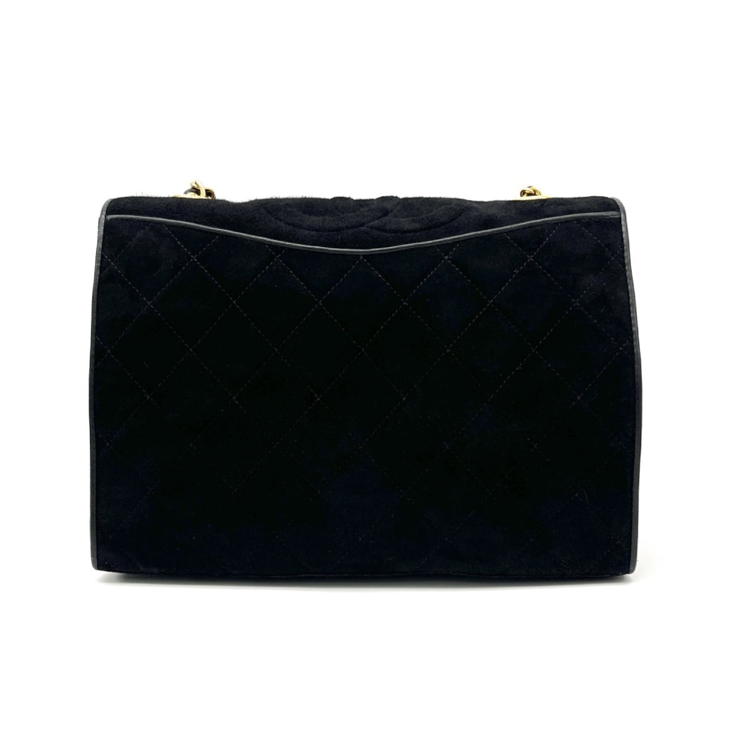 CHANEL Matelasse Coco Mark Suede Chain Shoulder Bag