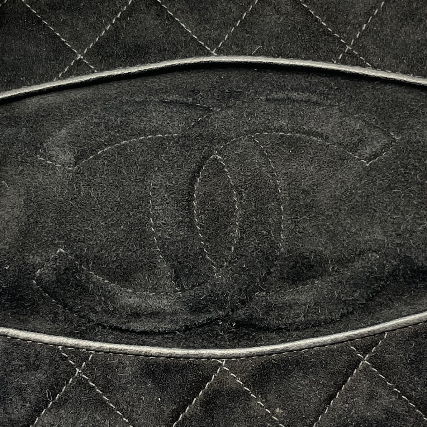 CHANEL Matelasse Coco Mark Suede Chain Shoulder Bag