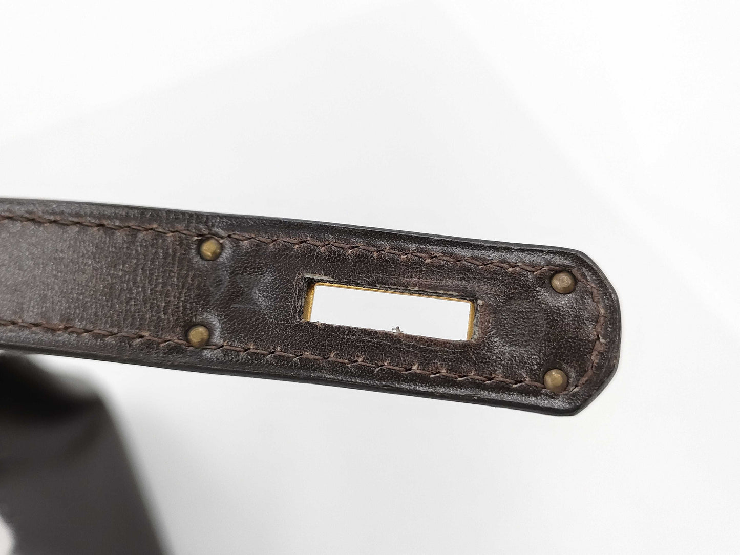 HERMES Kelly 32 dark brown handbag