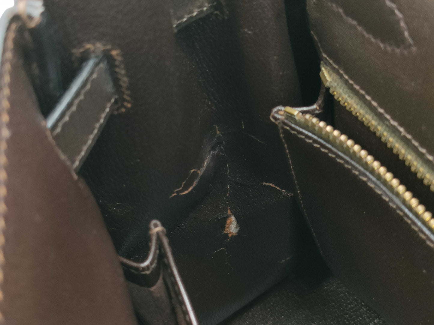 HERMES Kelly 32 dark brown handbag