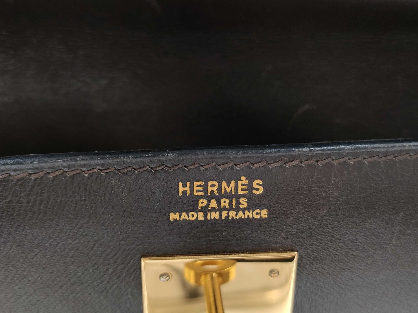 HERMES Kelly 32 dark brown handbag