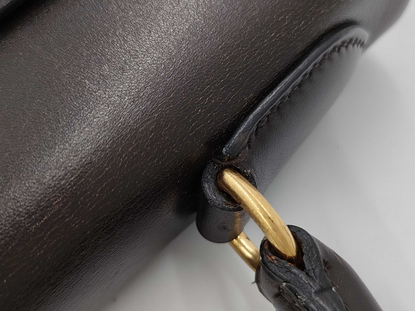 HERMES Kelly 32 dark brown handbag