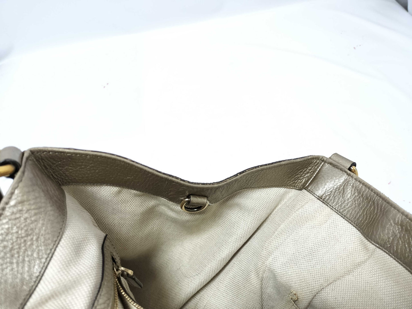 GUCCI Soho Leather Shoulder Bag, Gray, 282309, Handbag