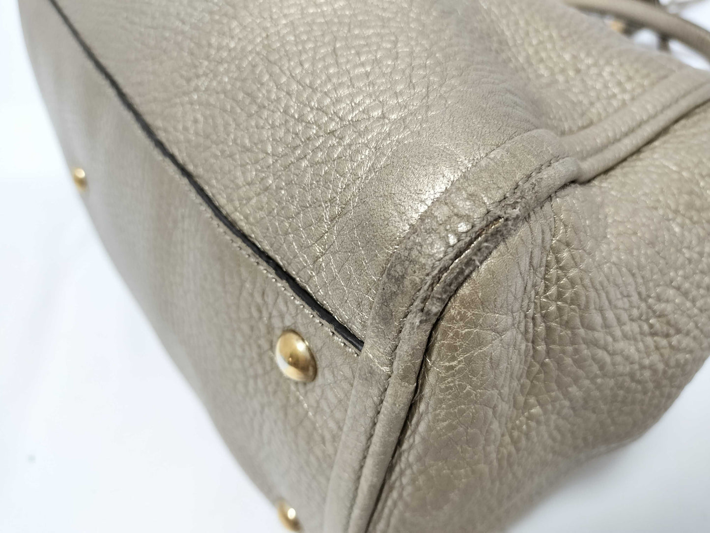 GUCCI Soho Leather Shoulder Bag, Gray, 282309, Handbag