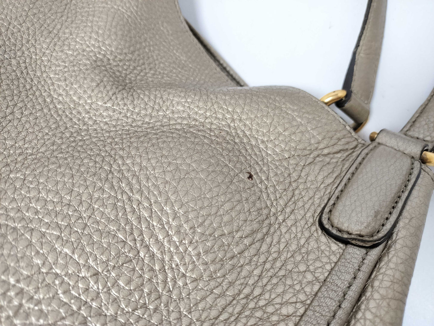 GUCCI Soho Leather Shoulder Bag, Gray, 282309, Handbag
