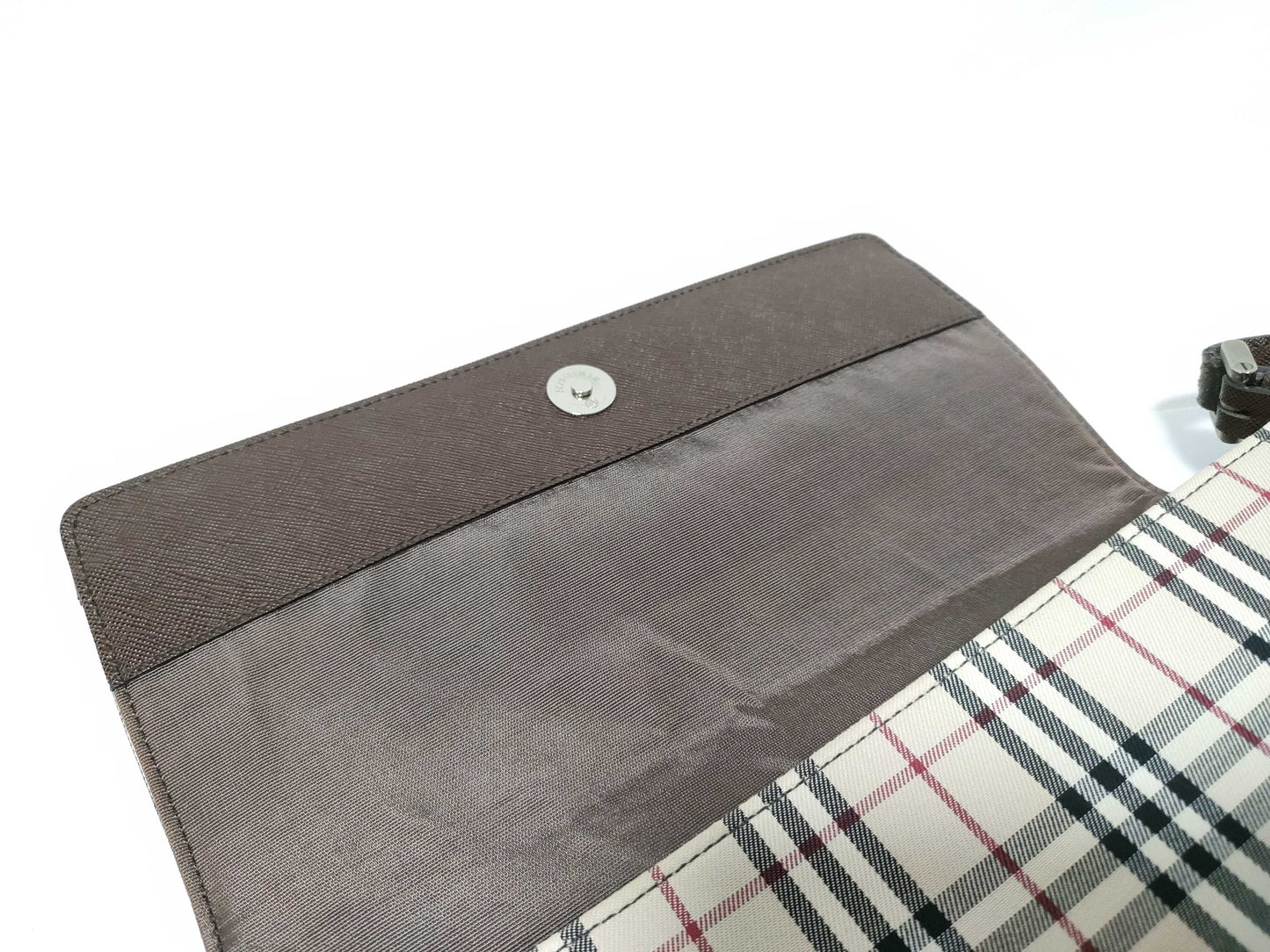 BURBERRY semi-shoulder beige checked shoulder bag