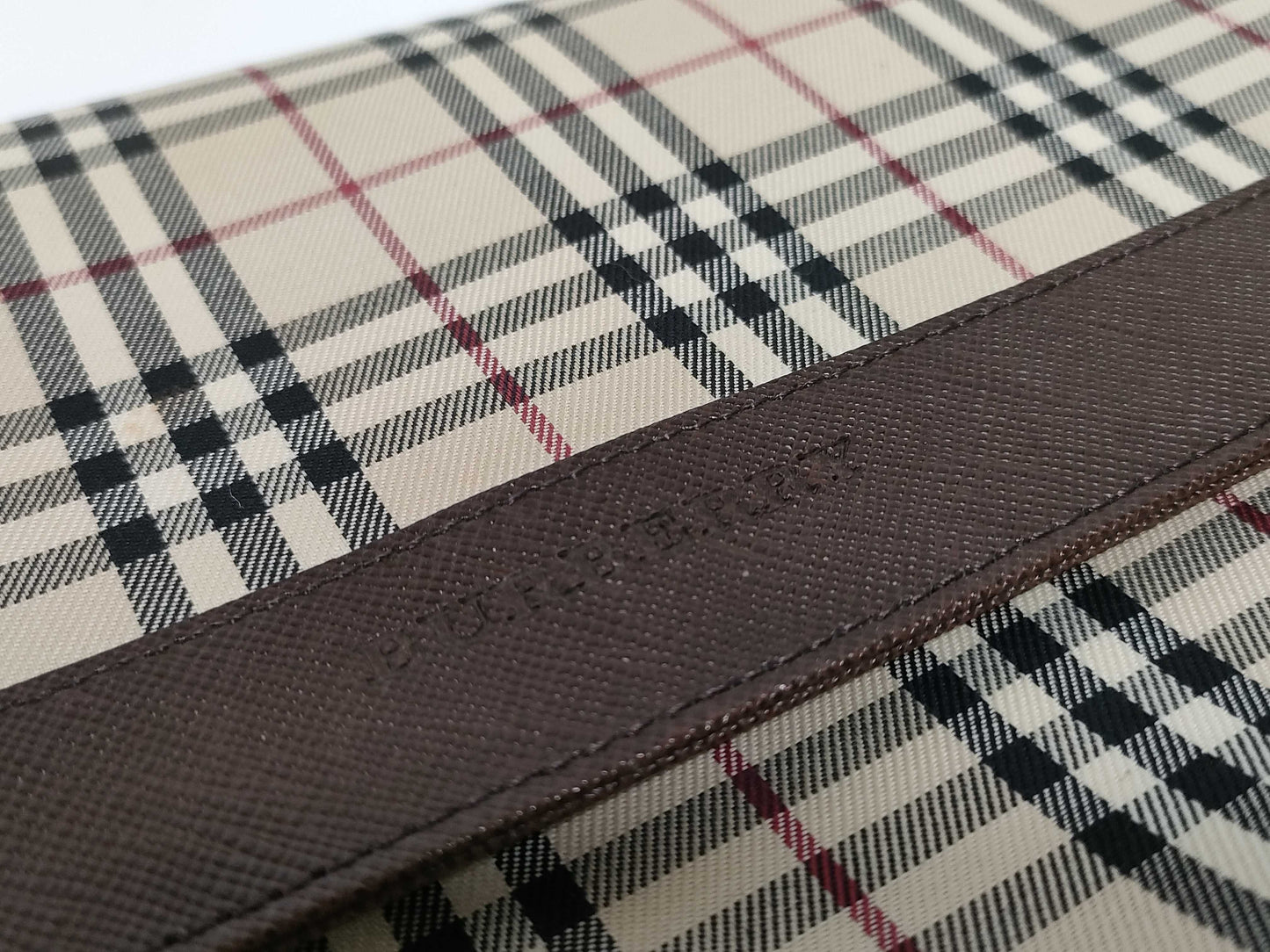 BURBERRY semi-shoulder beige checked shoulder bag