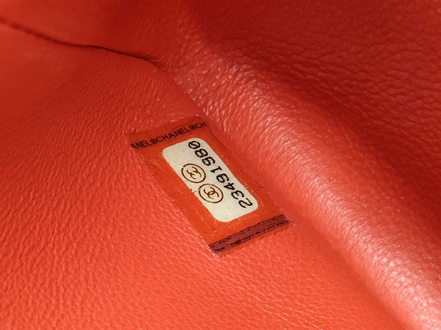 CHANEL Matelasse Enamel Chain Shoulder Bag with Turnlock closure, Orange