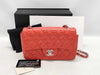 CHANEL Matelasse Enamel Chain Shoulder Bag with Turnlock closure, Orange