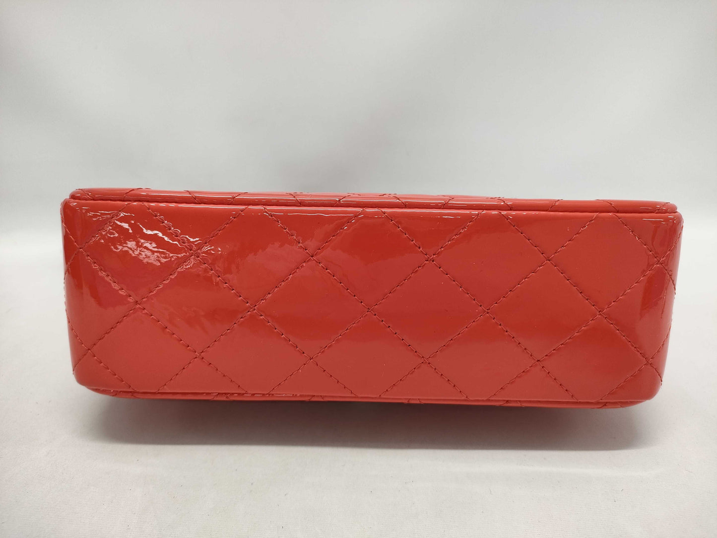 CHANEL Matelasse Enamel Chain Shoulder Bag with Turnlock closure, Orange