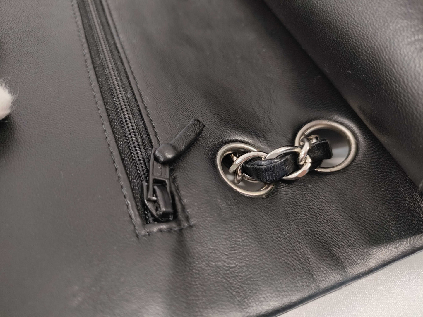 CHANEL Chain Shoulder Bag / Matelasse / 25cm / Double Flap / Lambskin / Black / Card Sticker Included, No. 6