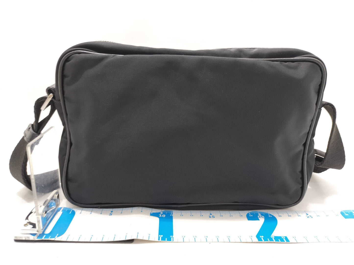 VERSACE ID - Versace Leather/Nylon Greca Signature Messenger Bag, Black, 25 cm, Shoulder Bag