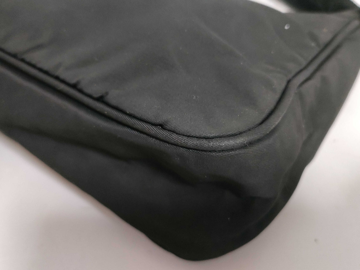PRADA nylon handbag with triangle plate logo