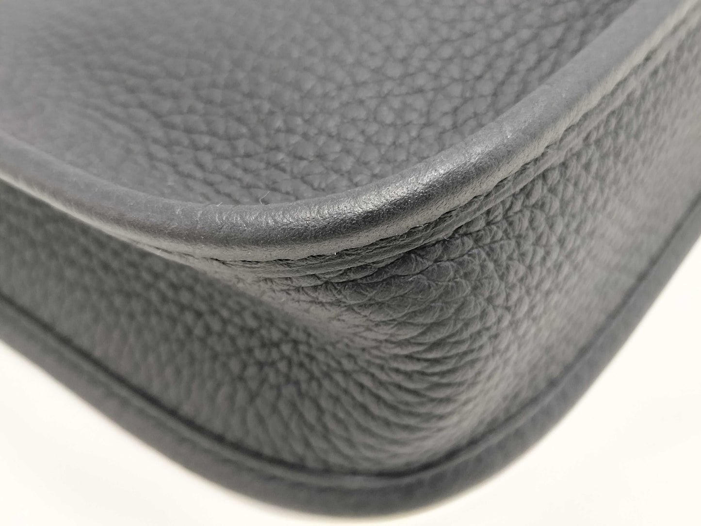 HERMES Evelyn TPM Shoulder Bag, Black, Silver Hardware, Taurillon Clemence Leather, K Stamp, Instructions, Receipt