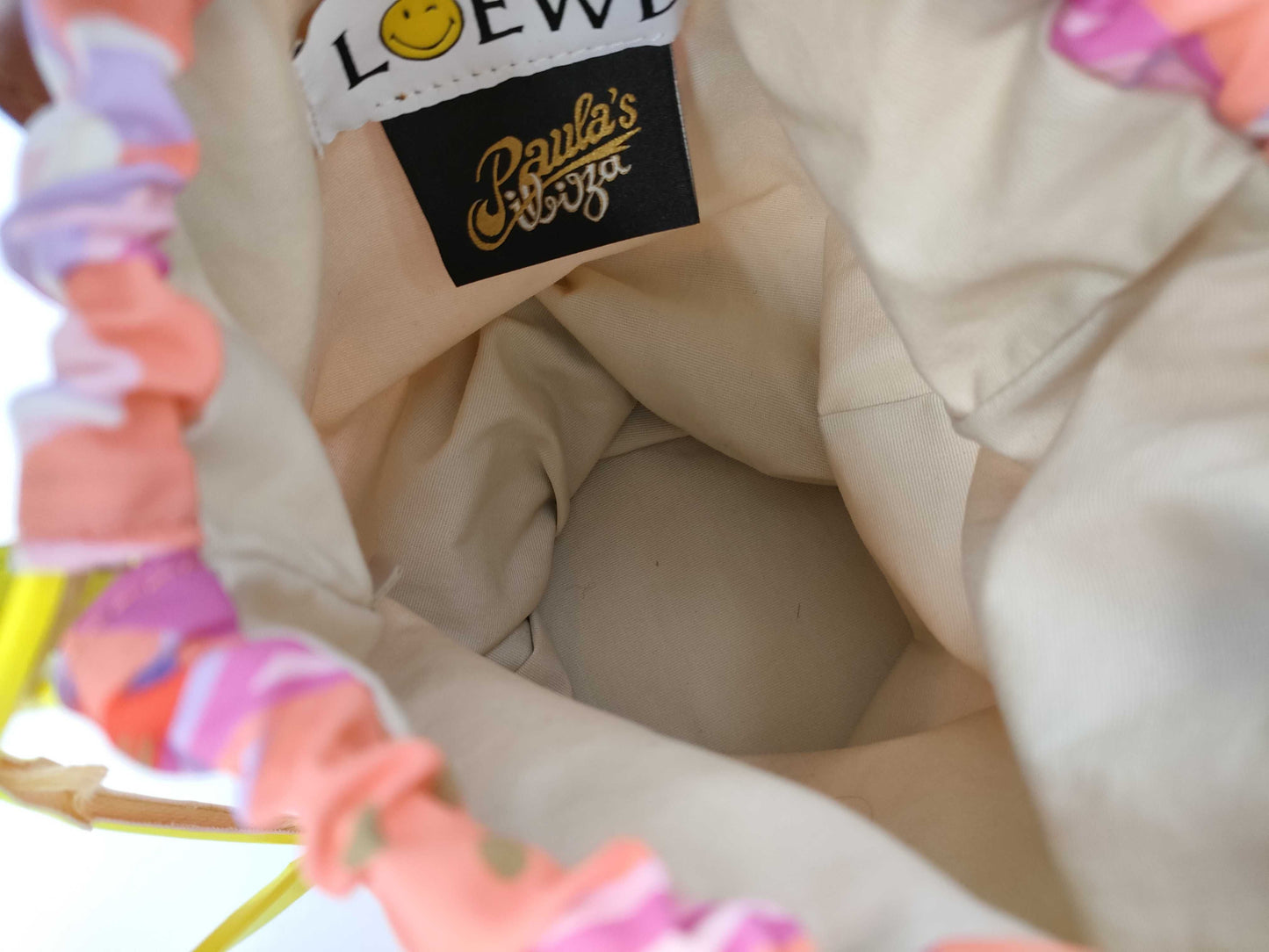 LOEWE Smiley Wink 2-way bag, nylon and leather multi-purpose handbag