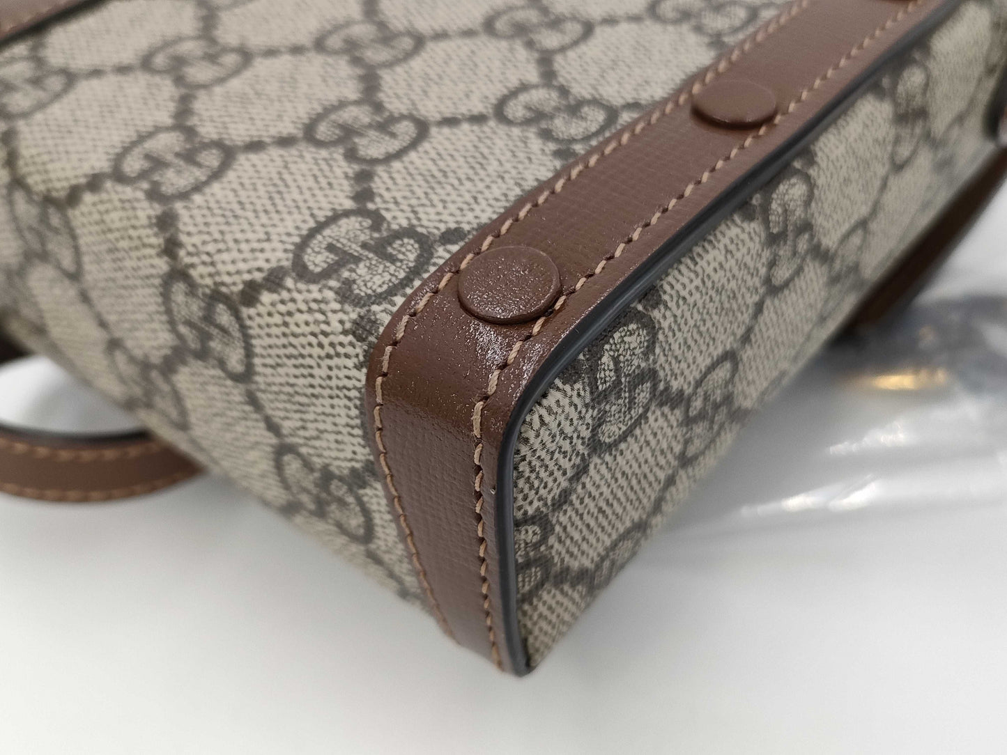 GUCCI GG Supreme Horsebit Shoulder Bag, Brown, 625615