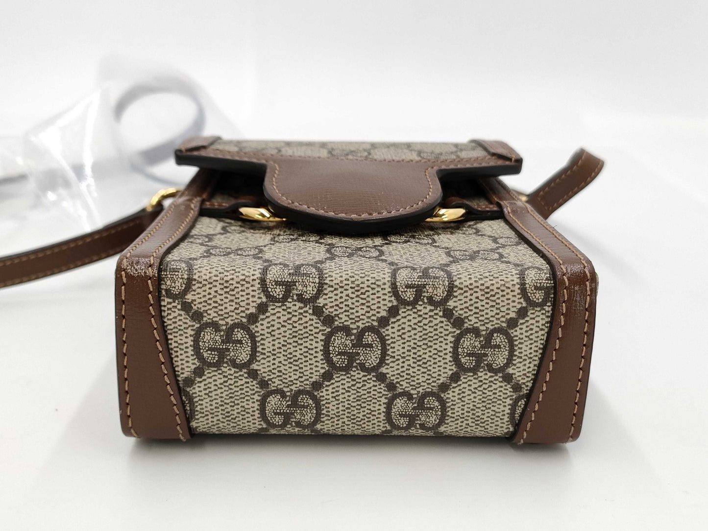 GUCCI GG Supreme Horsebit Shoulder Bag, Brown, 625615