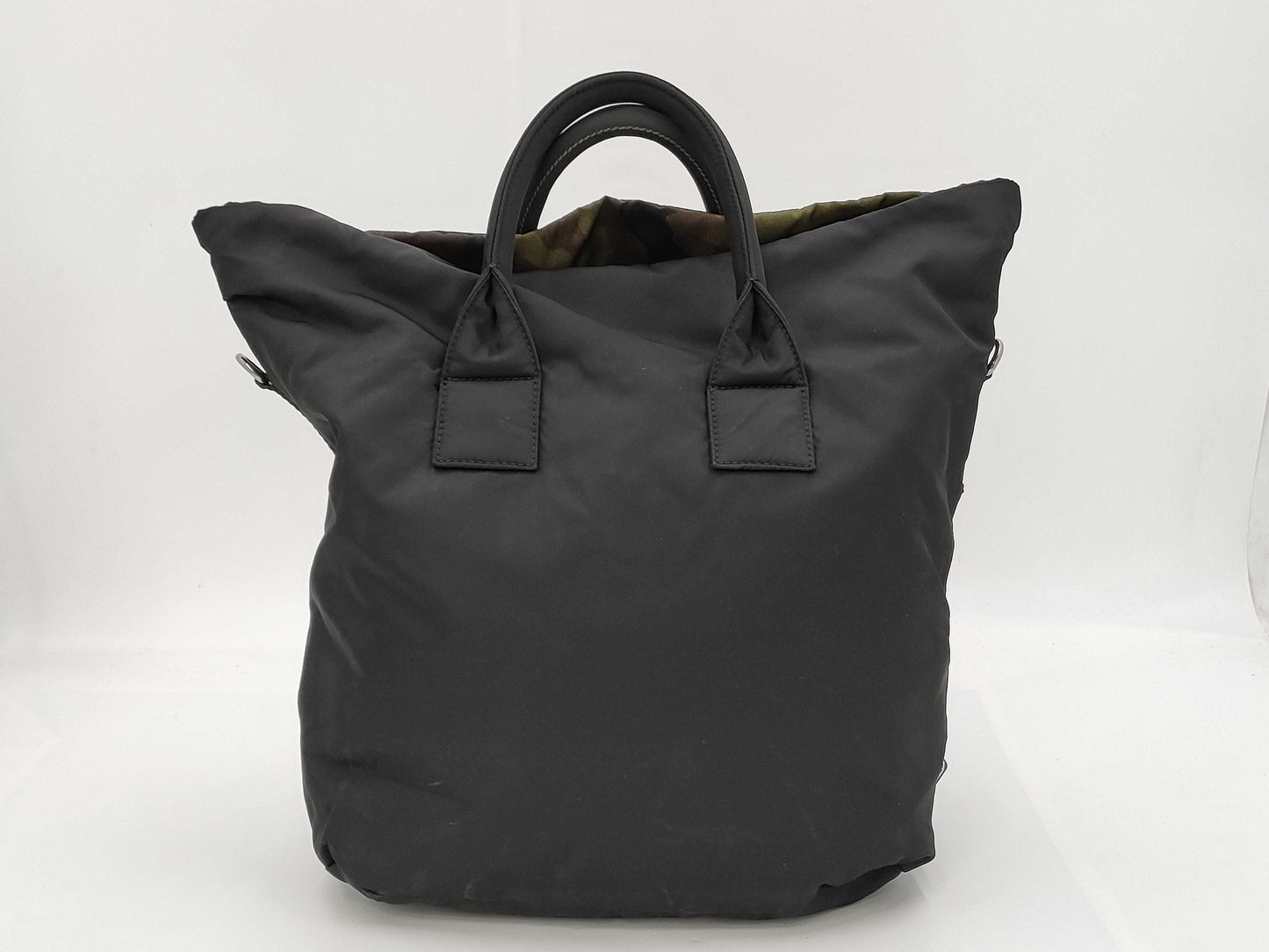 PRADA Prada Reversible Tote Nylon Black x Camouflage Tote Bag