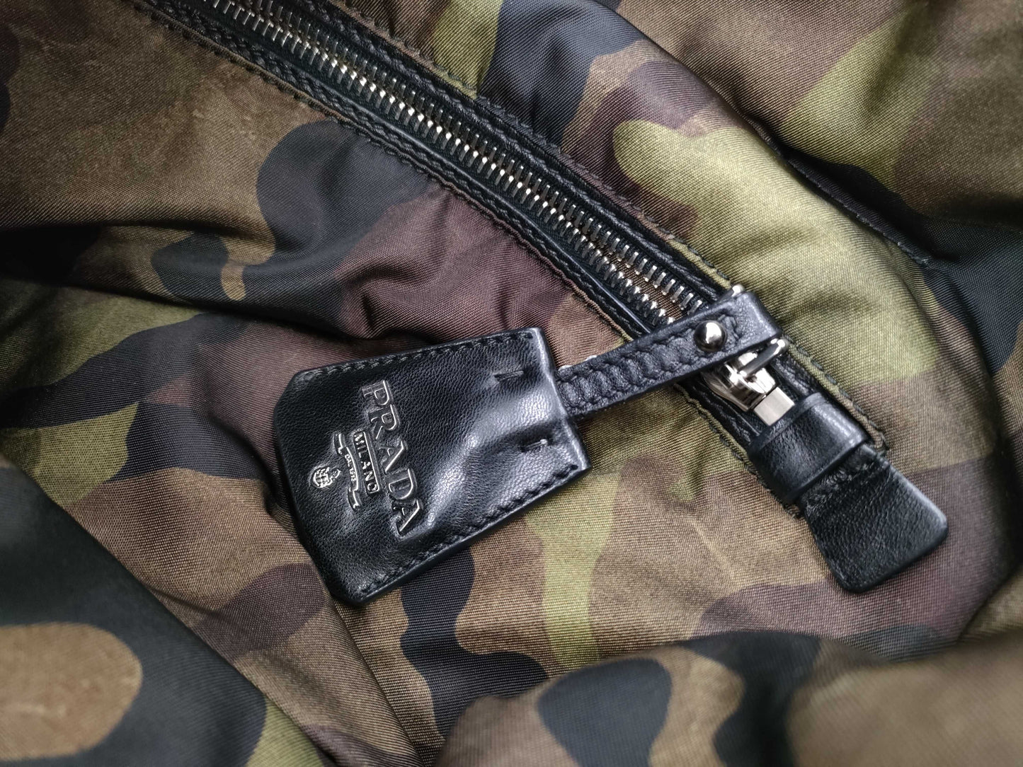 PRADA Prada Reversible Tote Nylon Black x Camouflage Tote Bag