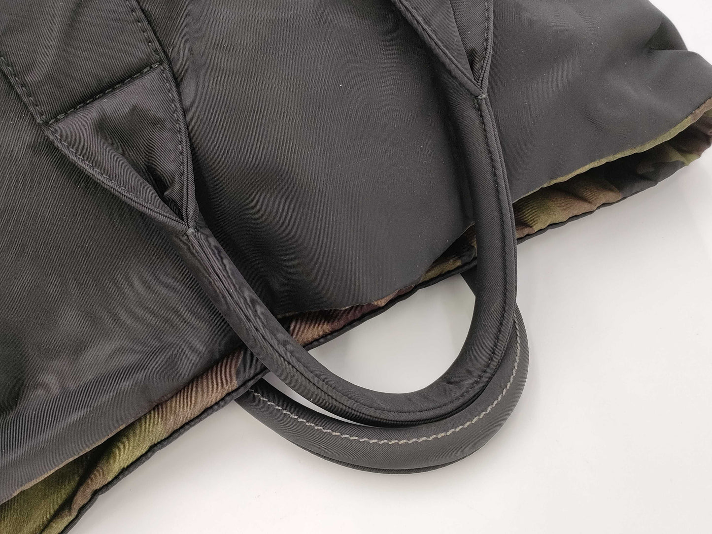 PRADA Prada Reversible Tote Nylon Black x Camouflage Tote Bag
