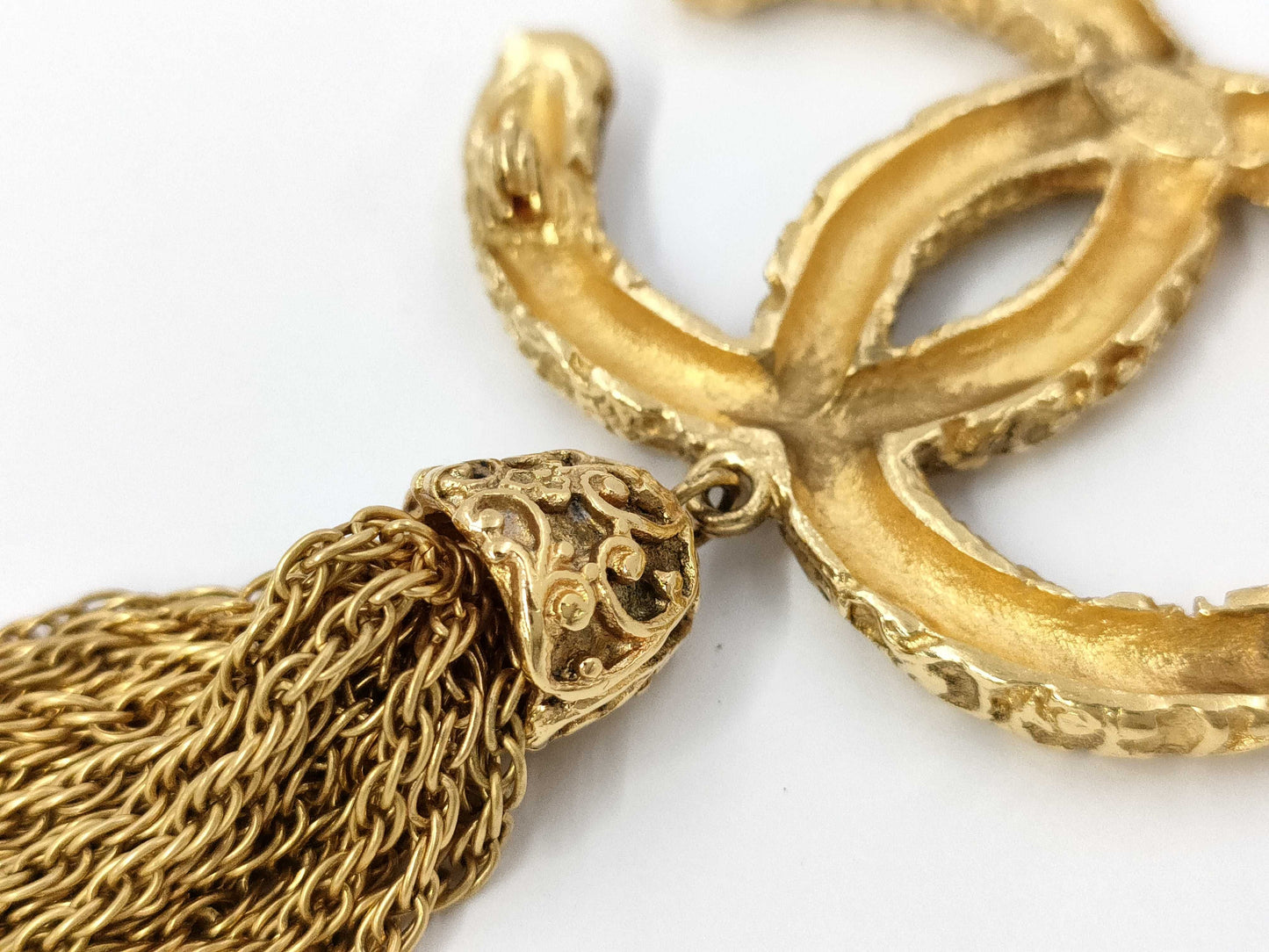 CHANEL Coco Mark Fringe Gold BR Brooch