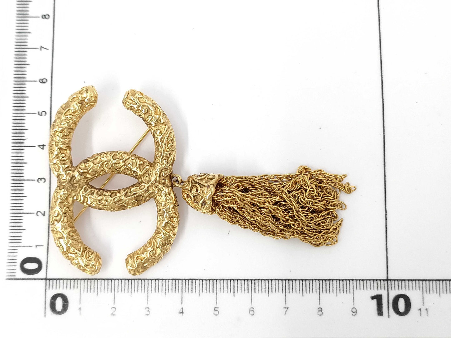 CHANEL Coco Mark Fringe Gold BR Brooch