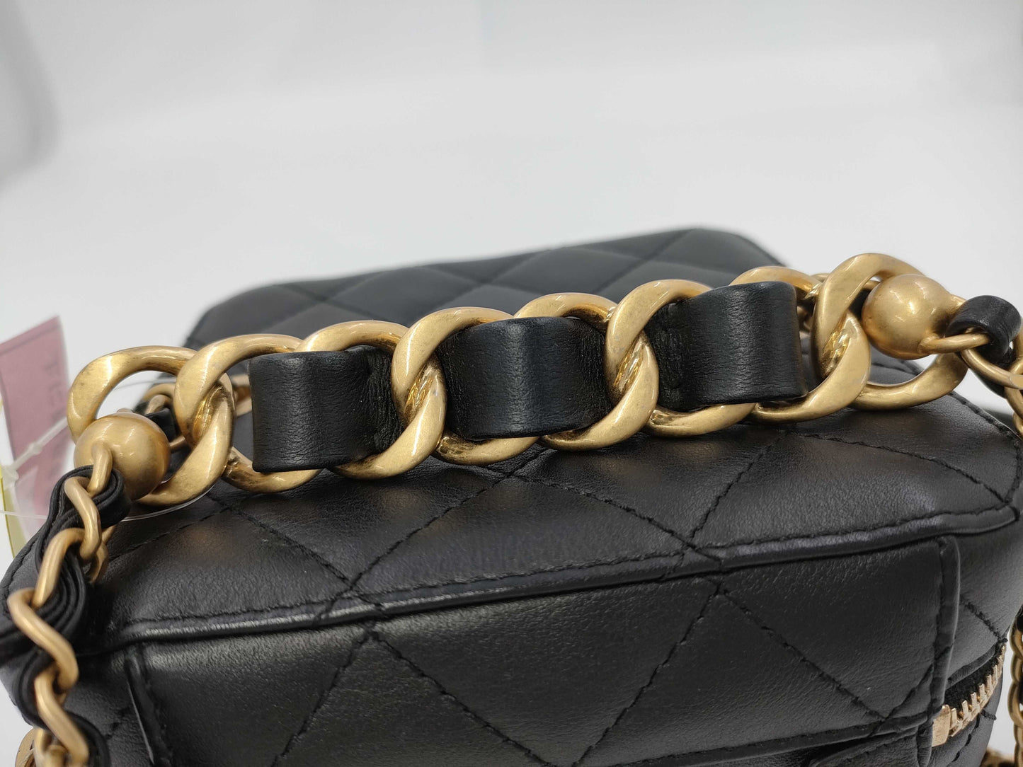 CHANEL Matelasse Chain Vanity Lamb G Hardware Black CPX8P2AH Handbag