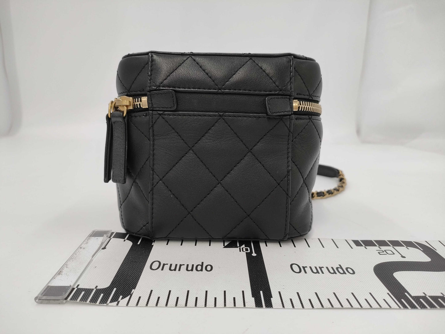 CHANEL Matelasse Chain Vanity Lamb G Hardware Black CPX8P2AH Handbag