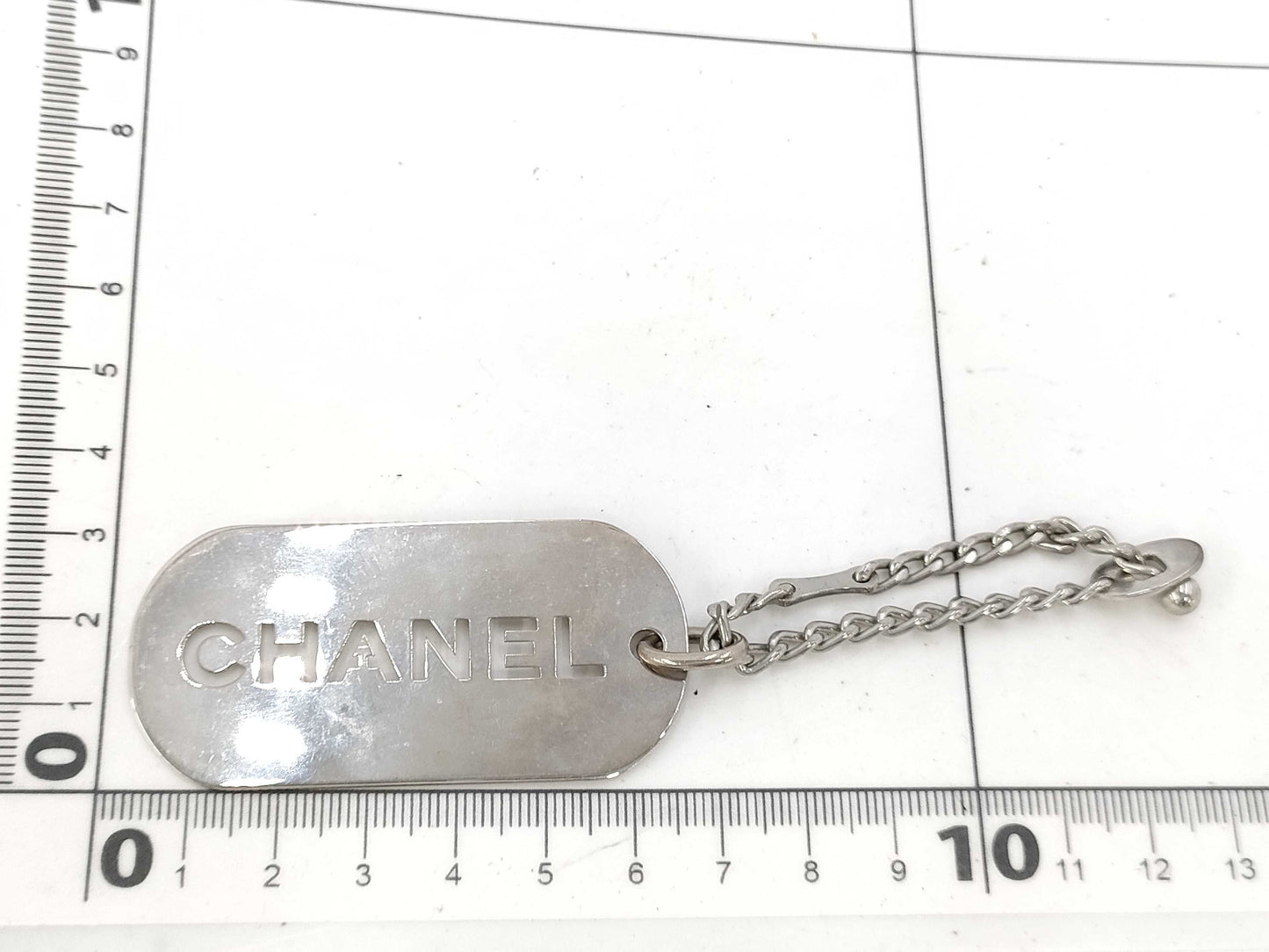 CHANEL Chanel Logo Plate Silver Charm Other Accessories