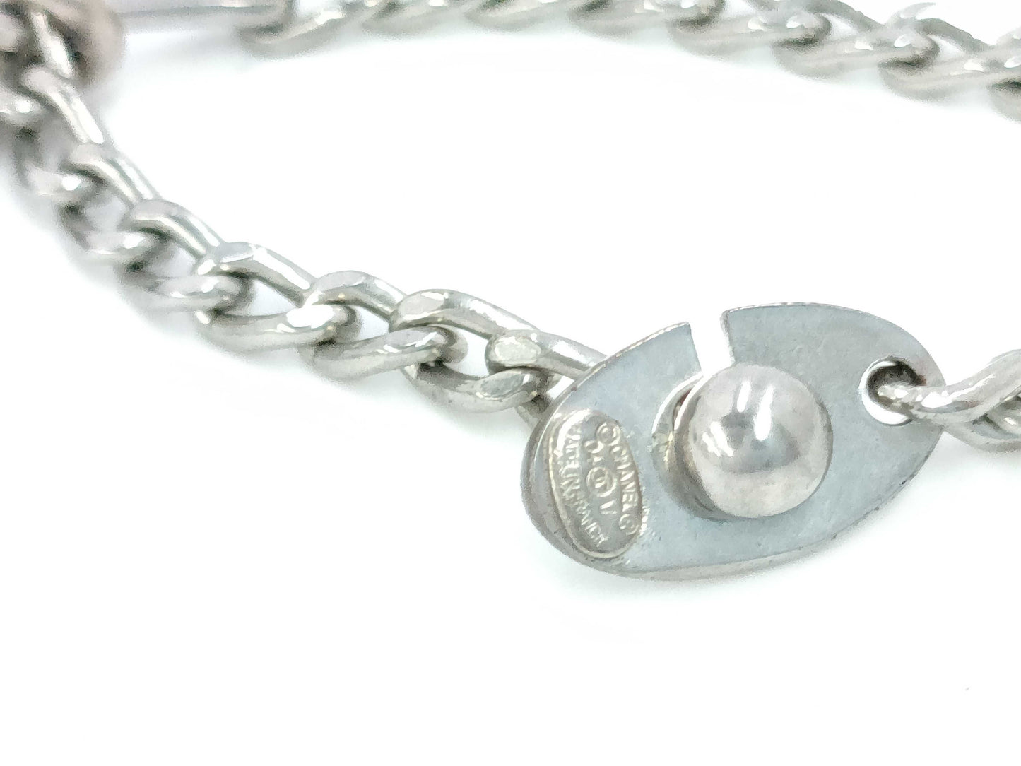 CHANEL Chanel Logo Plate Silver Charm Other Accessories