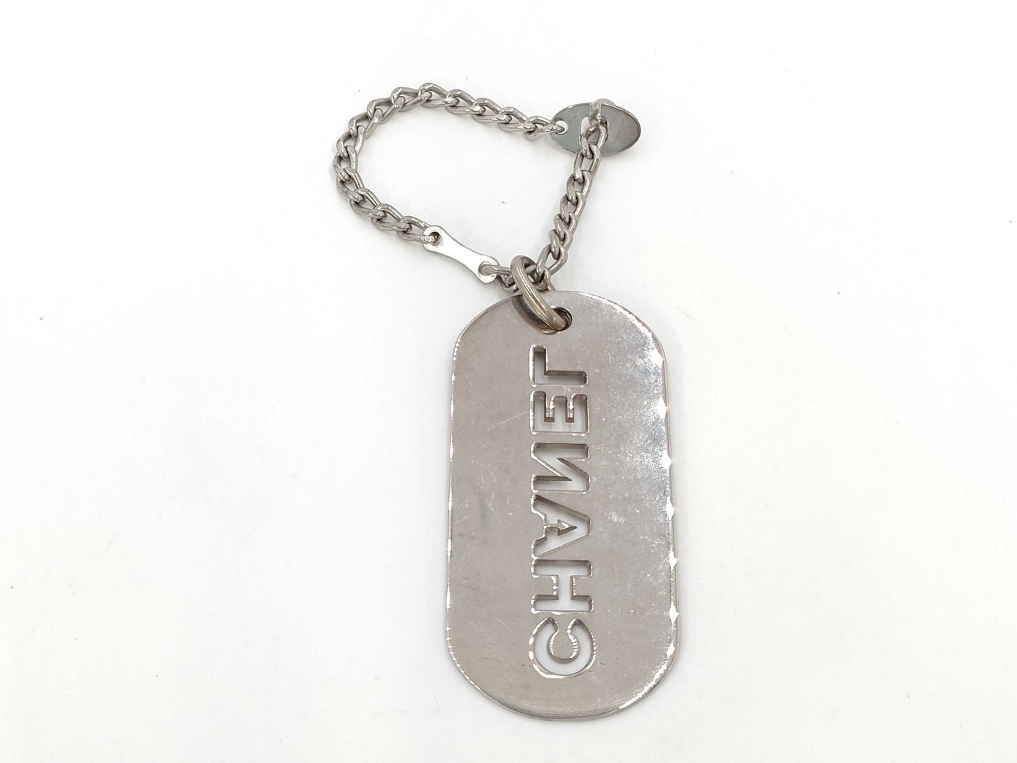 CHANEL Chanel Logo Plate Silver Charm Other Accessories