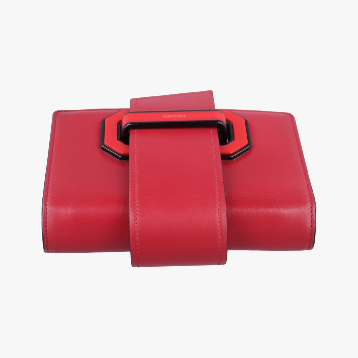 PRADA Plex Ribbon Red Leather Shoulder Bag 1BD06725