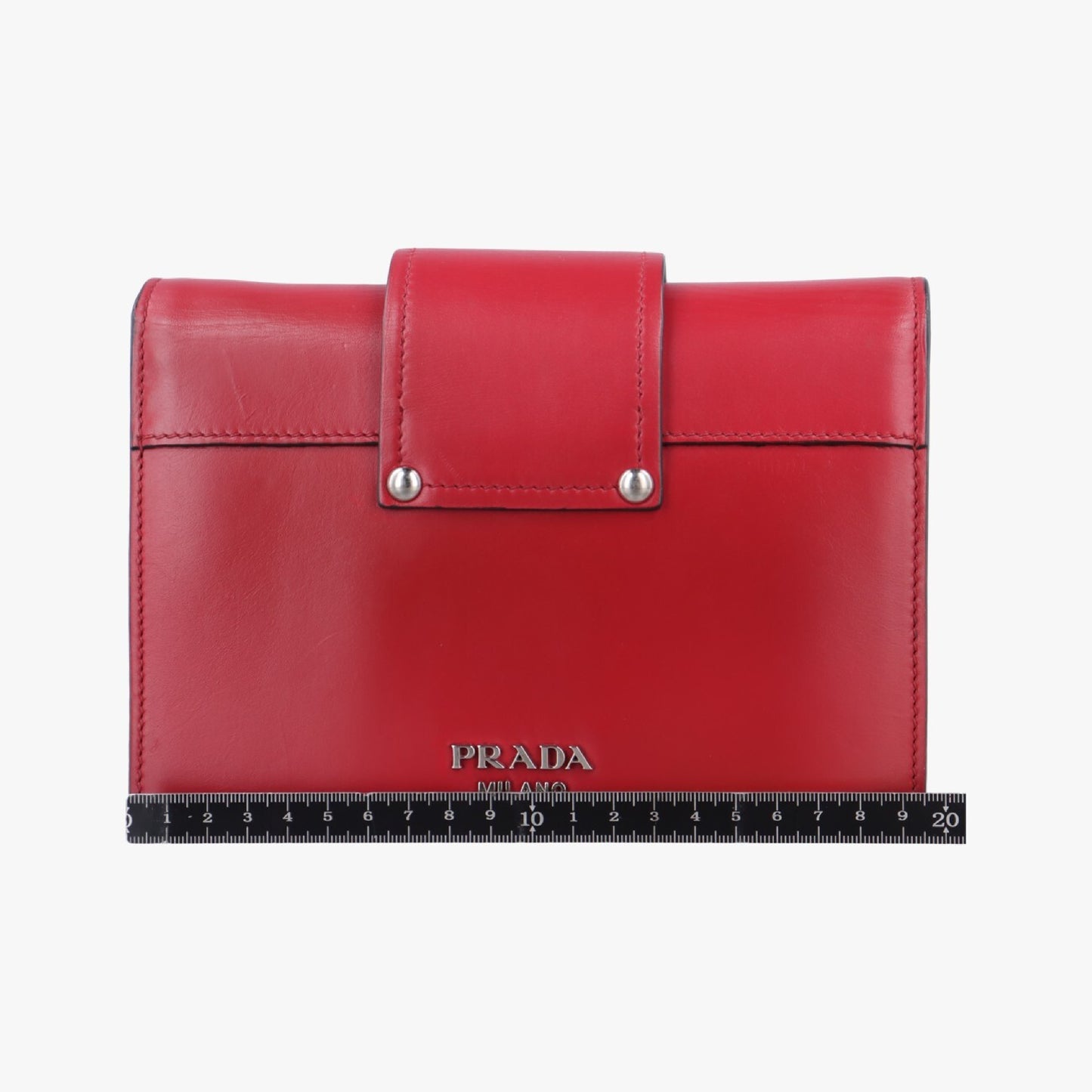 PRADA Plex Ribbon Red Leather Shoulder Bag 1BD06725