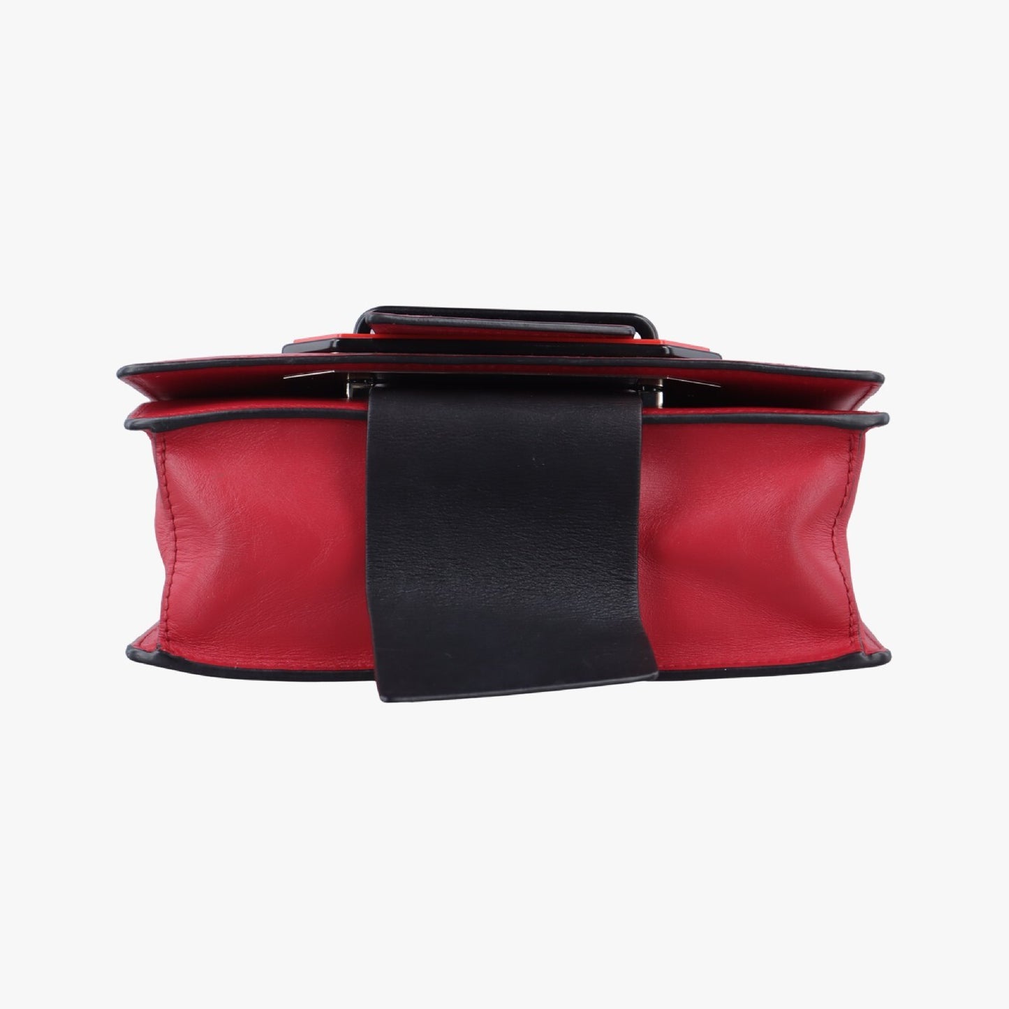 PRADA Plex Ribbon Red Leather Shoulder Bag 1BD06725