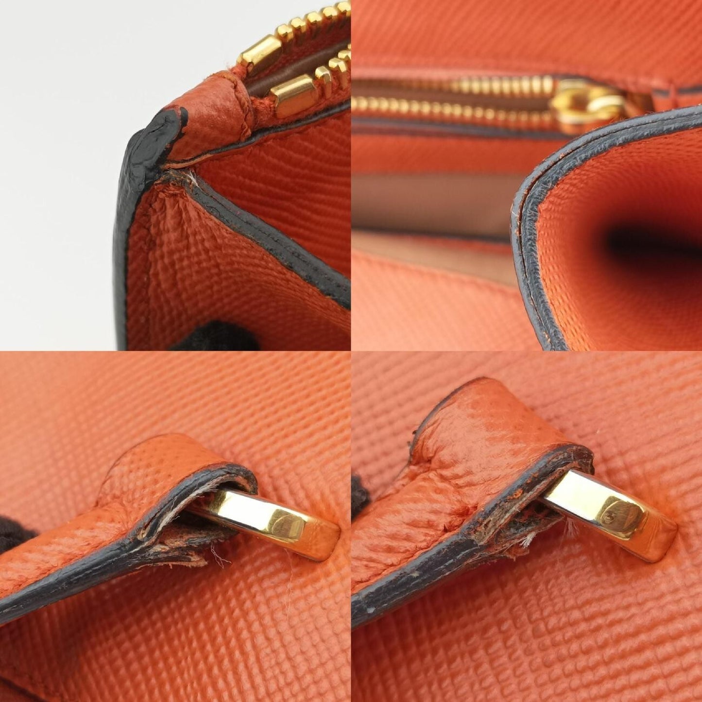 PRADA Parabola Tote Orange Saffiano Leather Shoulder Bag BN2411242