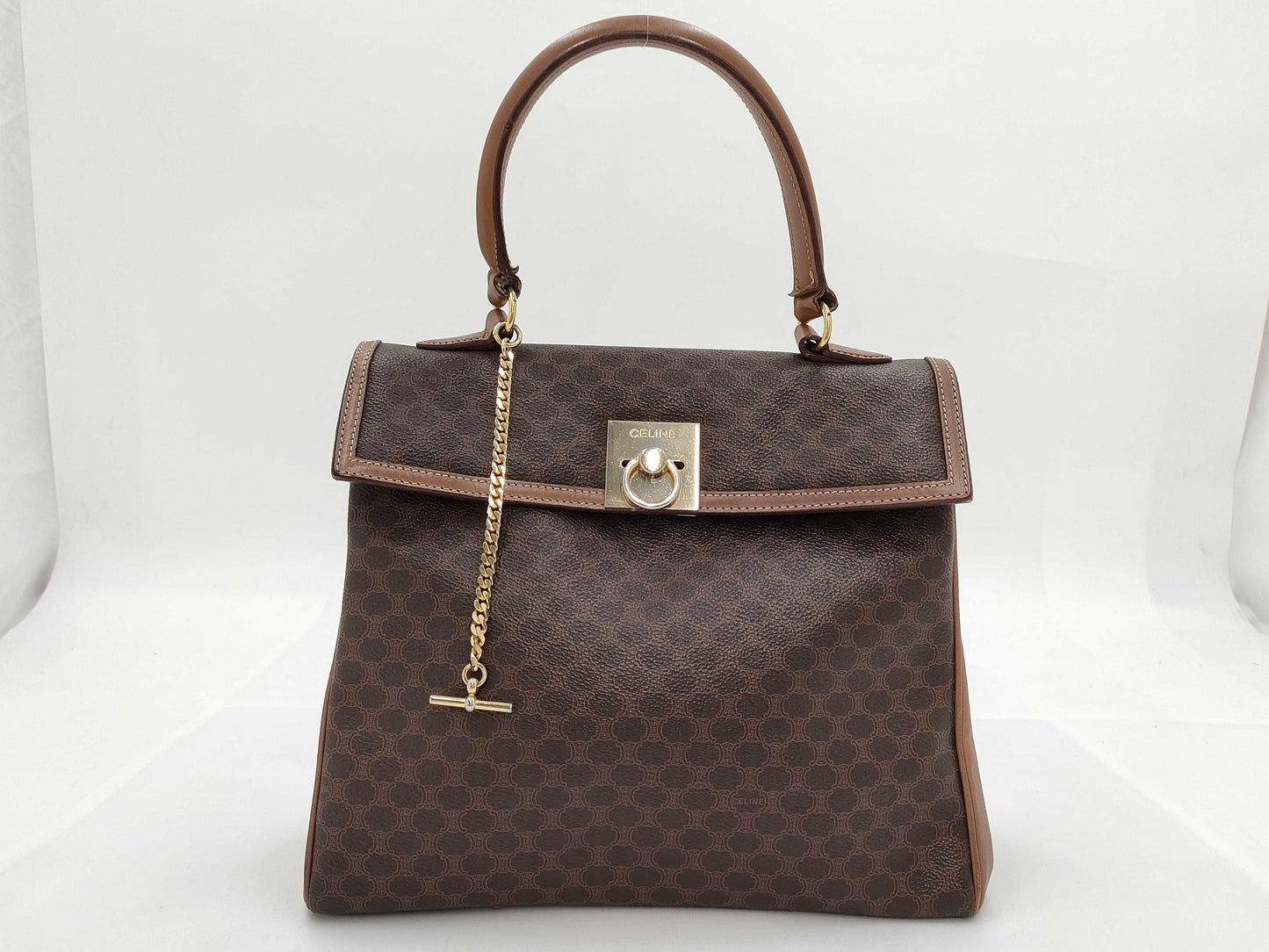 CELINE Gancini Chain Macadam PVC Handbag