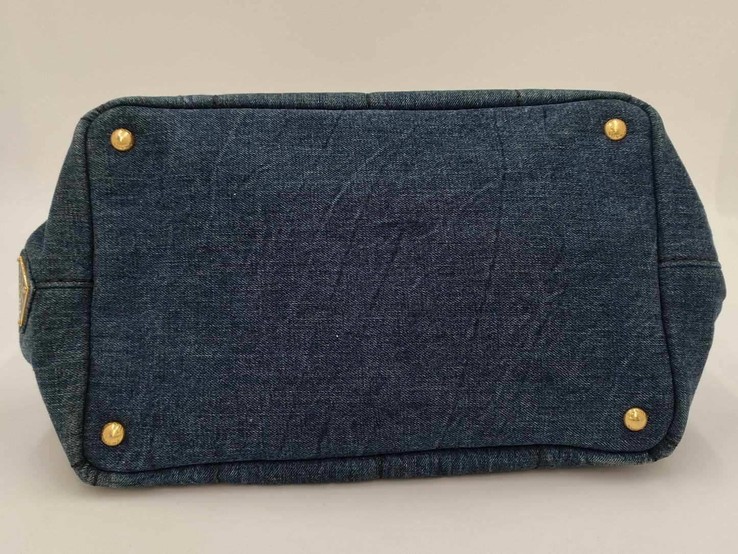 PRADA B1877B Canapa Denim Handbag Tote Bag